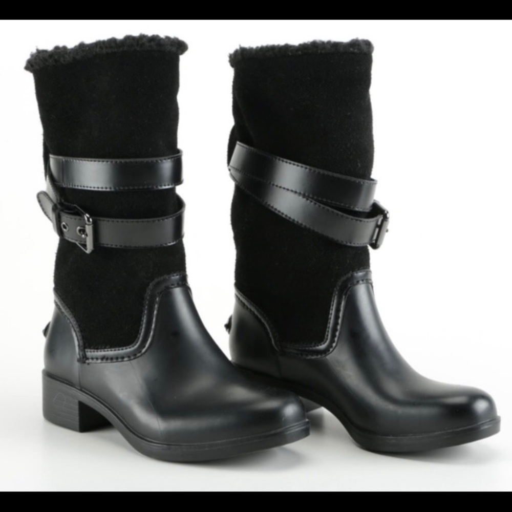 Black Coach Rain Boots